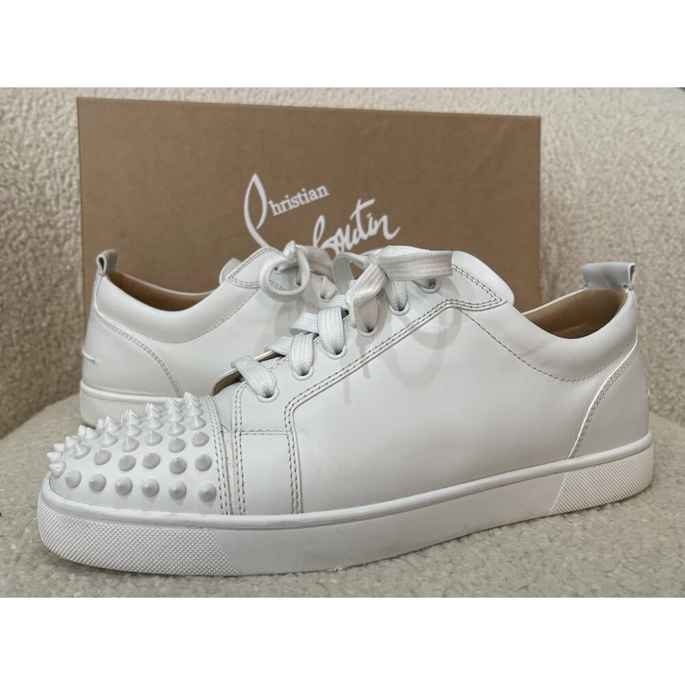 Christian Louboutin Louis Junior Spikes White Leather Low Top Sneakers Men’s